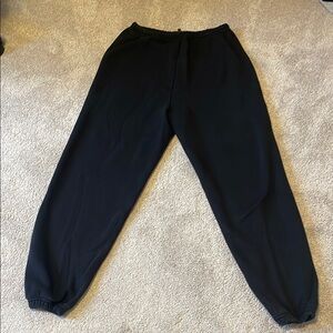 SKIMS Black Sweatpants with Elastic Waistband and Tapered Legs